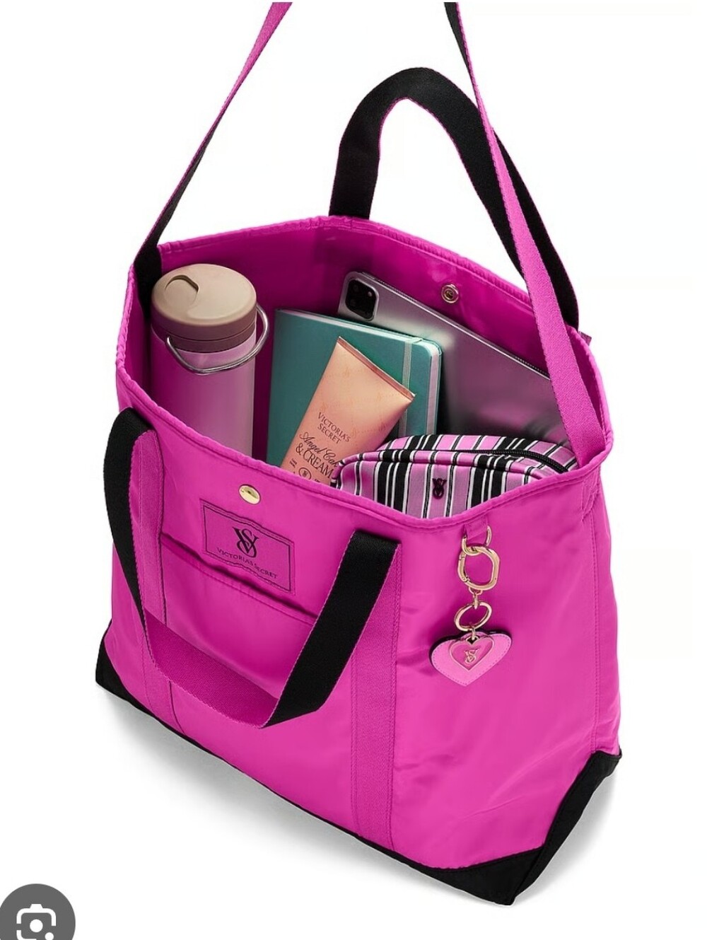 Victorias Secret Fashion Show Pink Black Logo Tote Bag Limited Edition